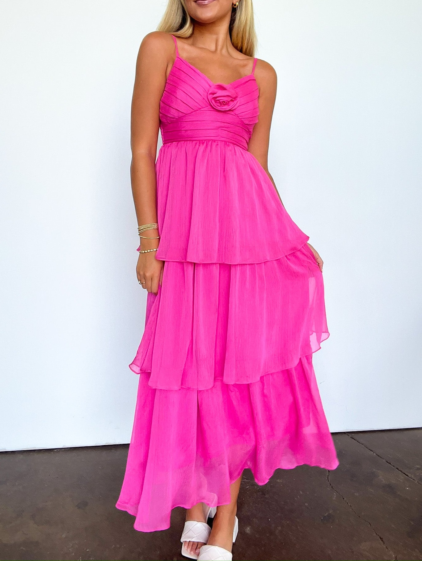 Blissfully Darling Tiered Floral Ruffle Dress