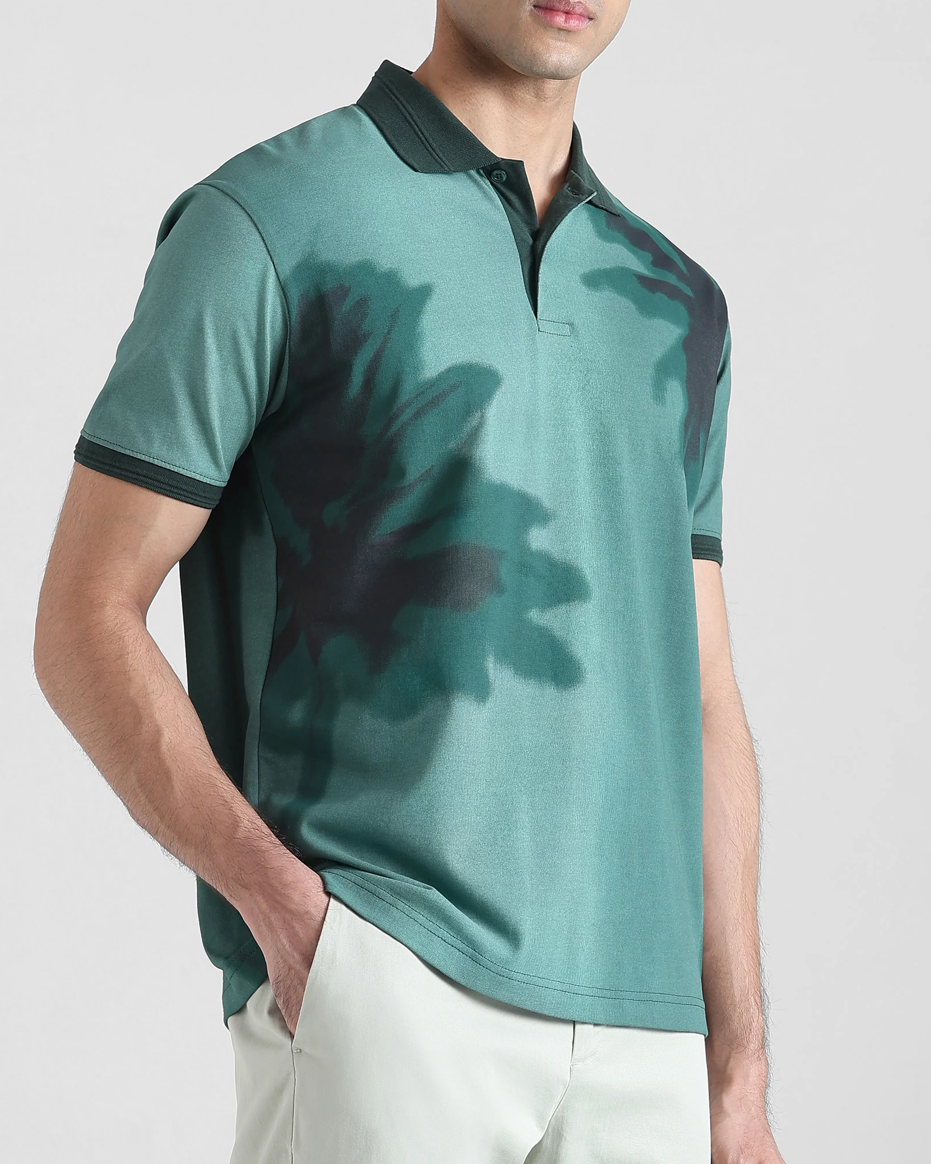 Daily Simple And Slimming Dark Green Polo Shirt