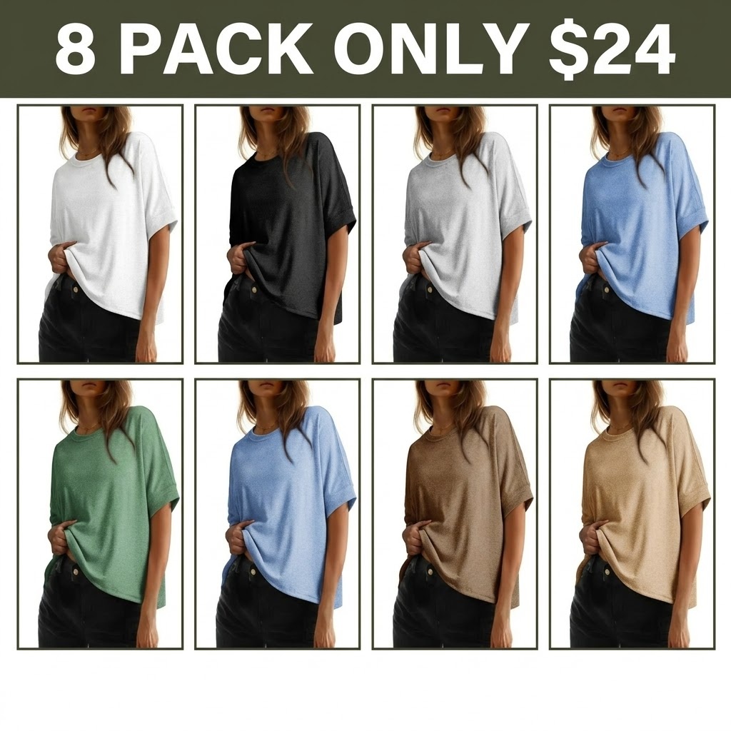 Women's Tops for Women 2026 Loose Oversized Basic Tee Comfortable Soft Fabric Flattering Fit