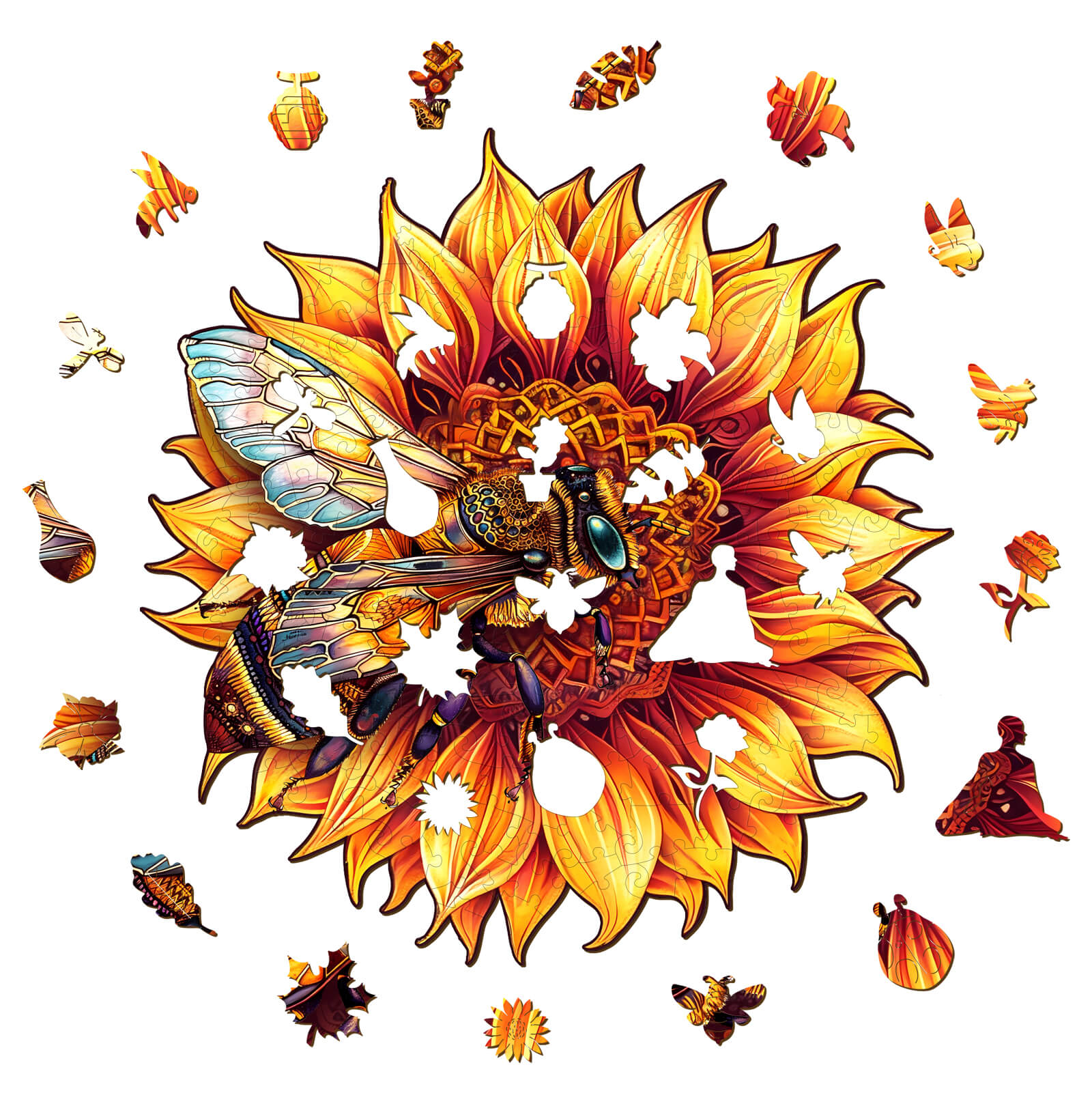 Bee and Sunflower Wooden Jigsaw Puzzle