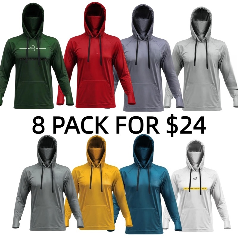 Fishing and Construction Shirts - Hooded UPF 50 Long Sleeve with Gaiter - Lightweight, Breathable, Moisture-Wicking, Premium Outdoor Wear for Men