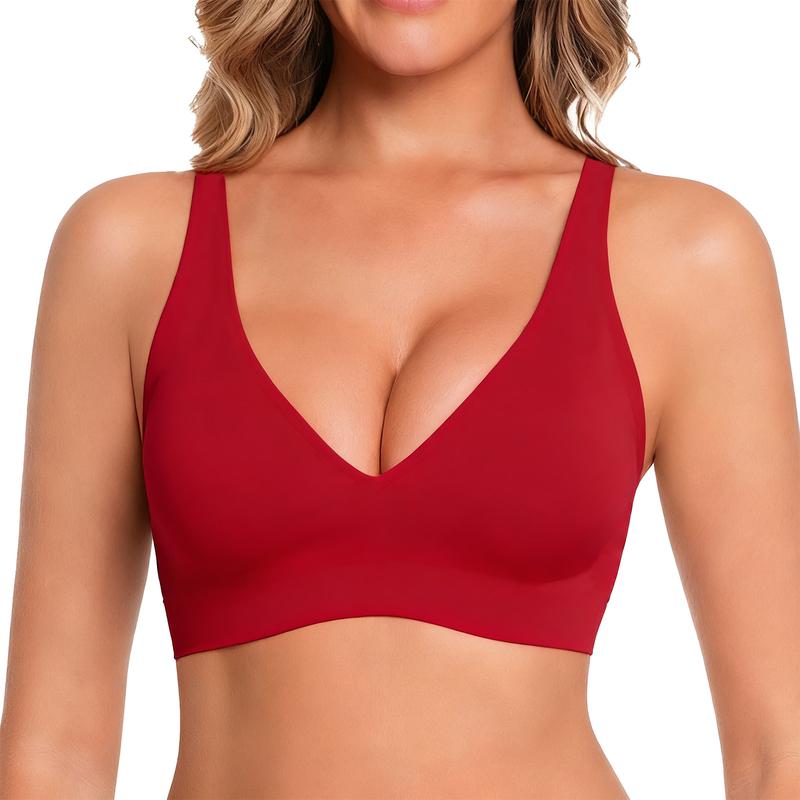 Women’s Wireless Push-Up Deep V Seamless Comfort Bra