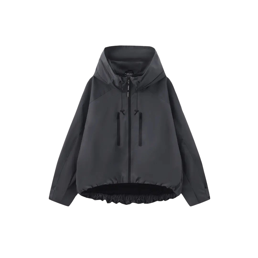 Women's Stylish Pleated Hem Rain Jacket