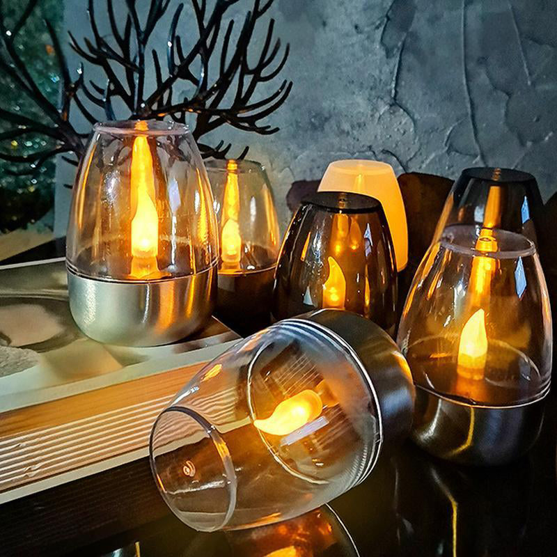 🕯️ BUY 2 GET 1 FREE! ☀️ 6-Pack Solar LED Table Lamps – Flameless & Waterproof, Auto On/Off with Dusk Sensor for Garden & Party 🏕️