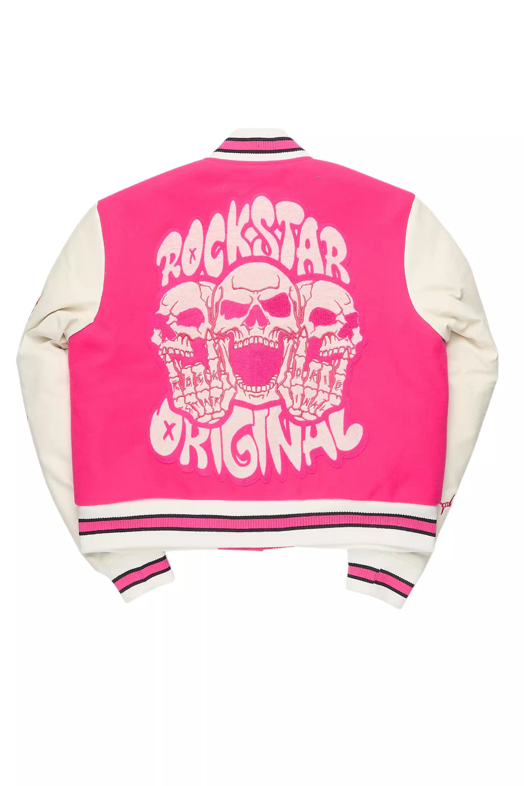 Sharray Hot Pink Oversized Varsity Jacket