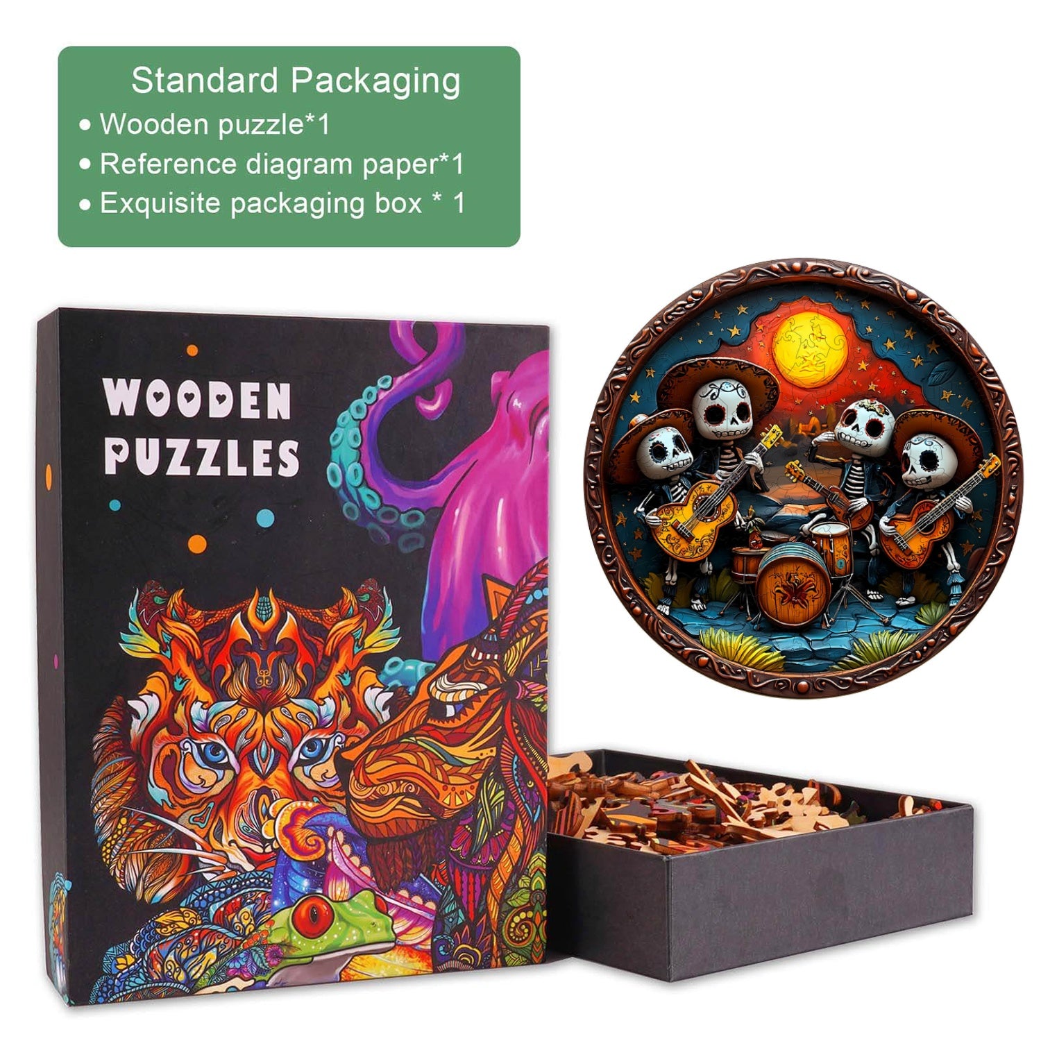 3D Mexican Bands Wooden Jigsaw Puzzle