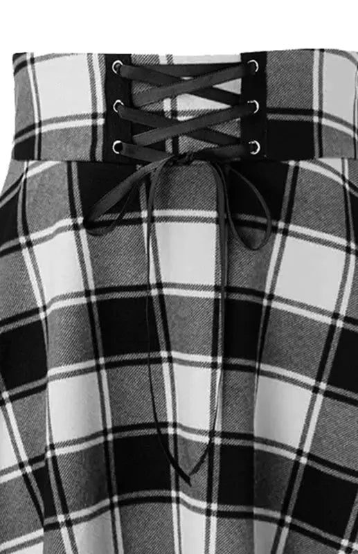 A-Line Plaid Print Mini Skirt