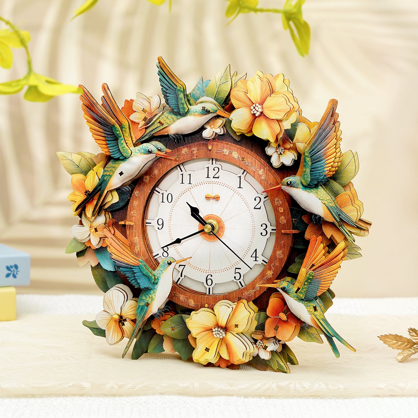 Hummingbirdâ€“ DIY Wooden Clock, 3D Puzzle Craft Kit