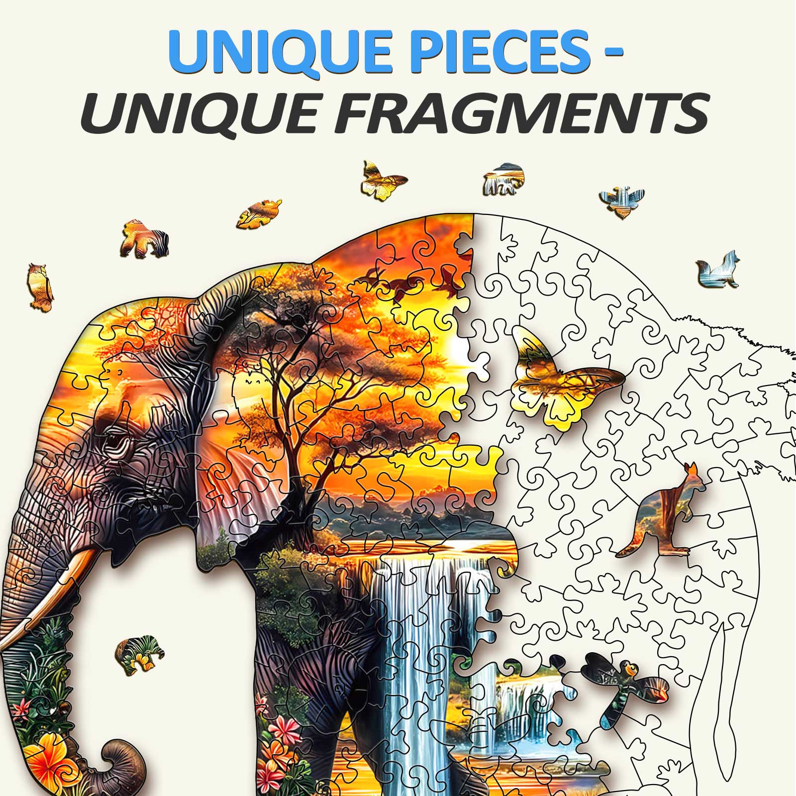 African elephant Wooden Jigsaw Puzzle