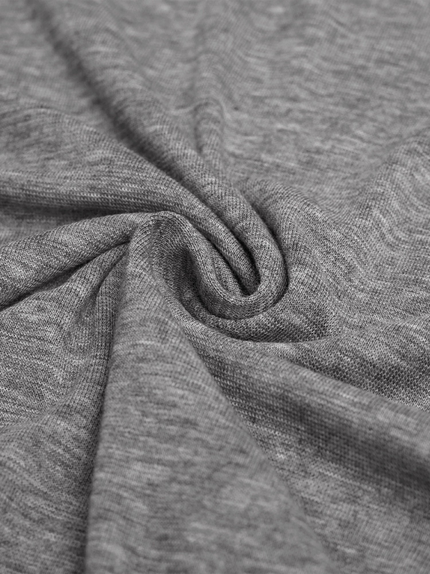 Lyocell & Wool Round Neck Long Sleeve Drawstring T-Shirt