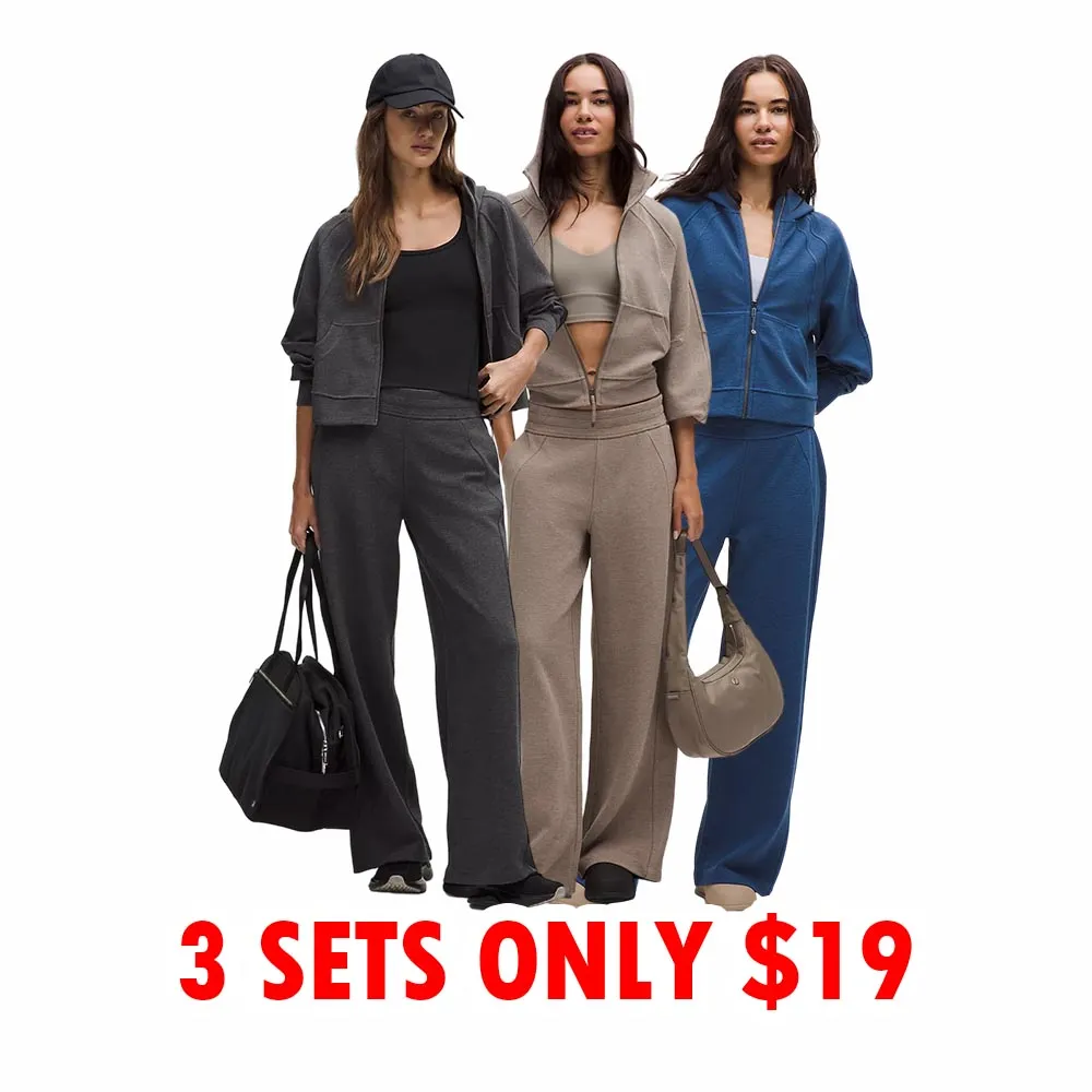 Women's Waffle Lounge Set – Hoodie & Wide-Leg Pant