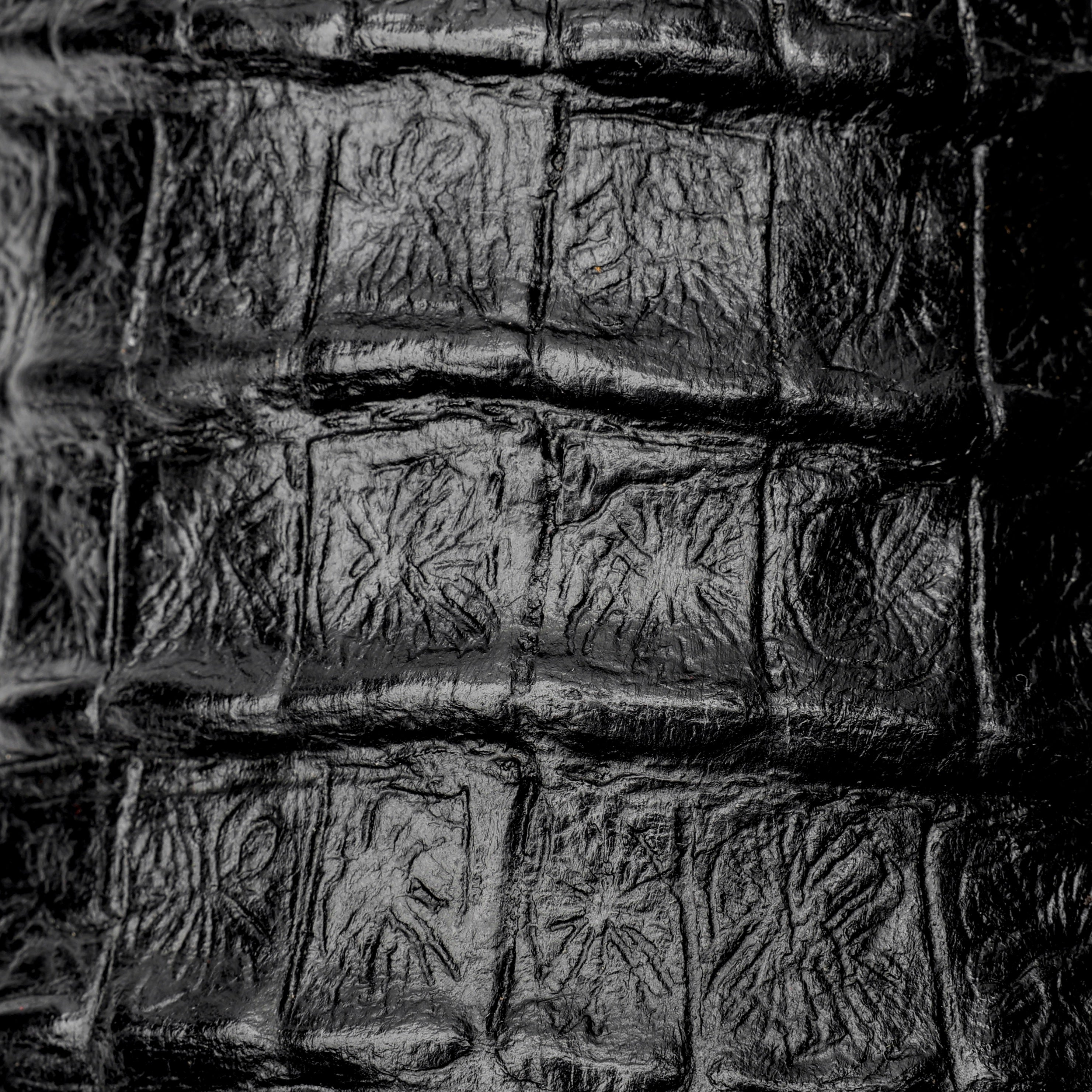 Black Caiman Belly Leather Botin With 3D Lightweight Soles - Square Toe