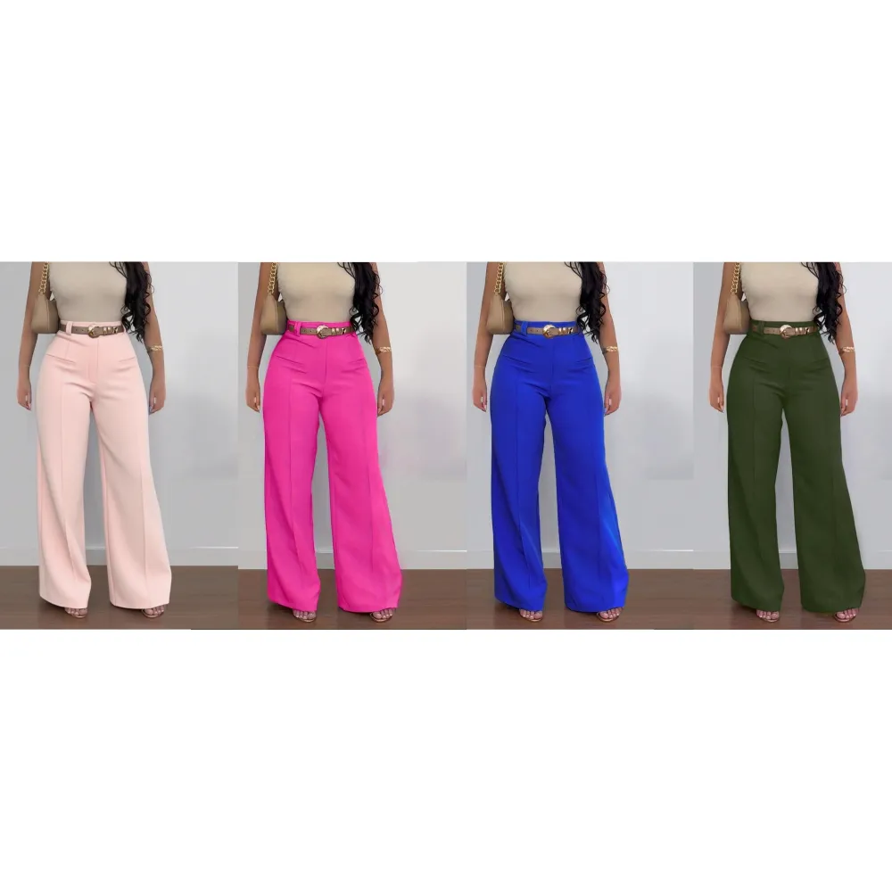 Women's Plain Pocket Wide Leg Fit Pants