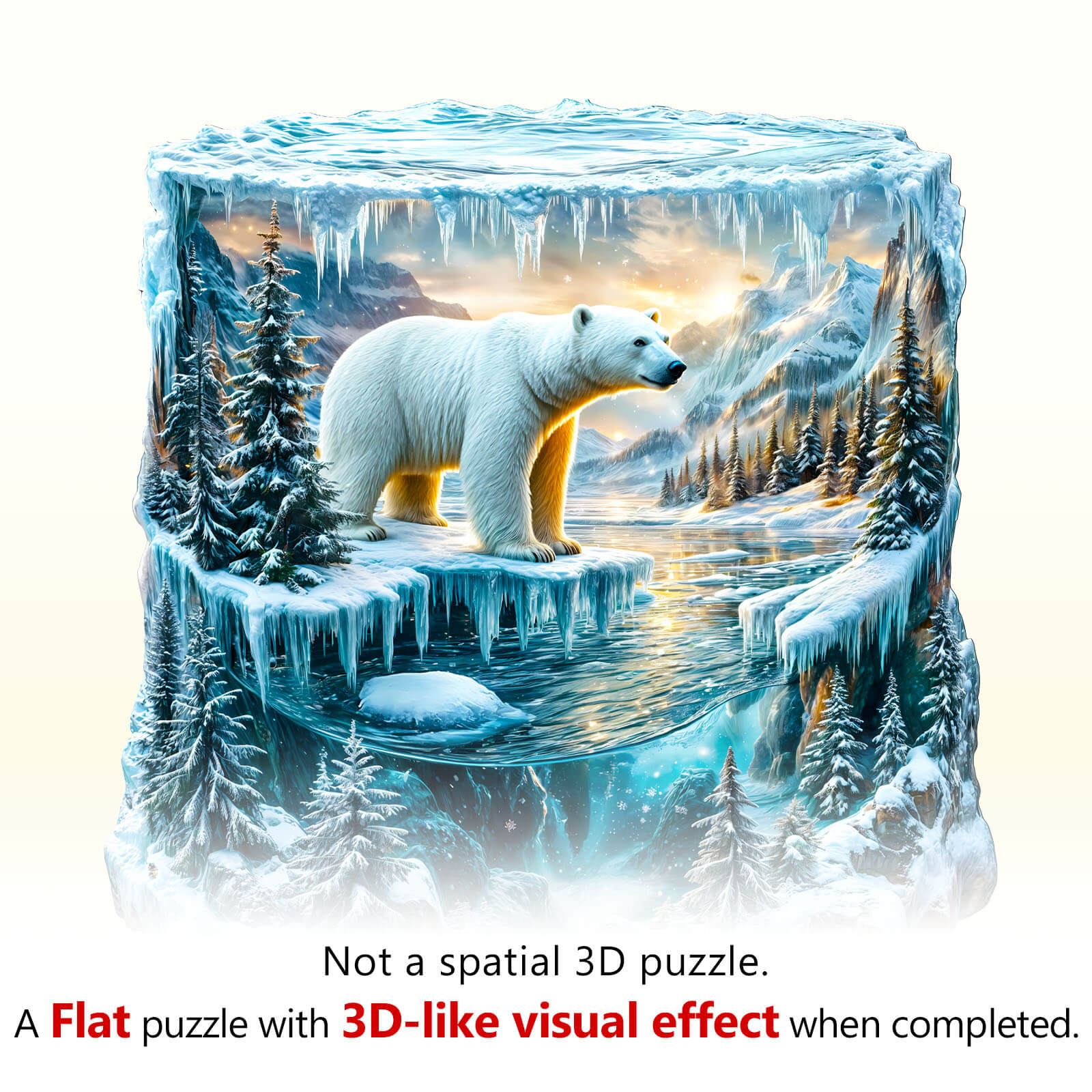 Frozen polar bears-1 Wooden Jigsaw Puzzle