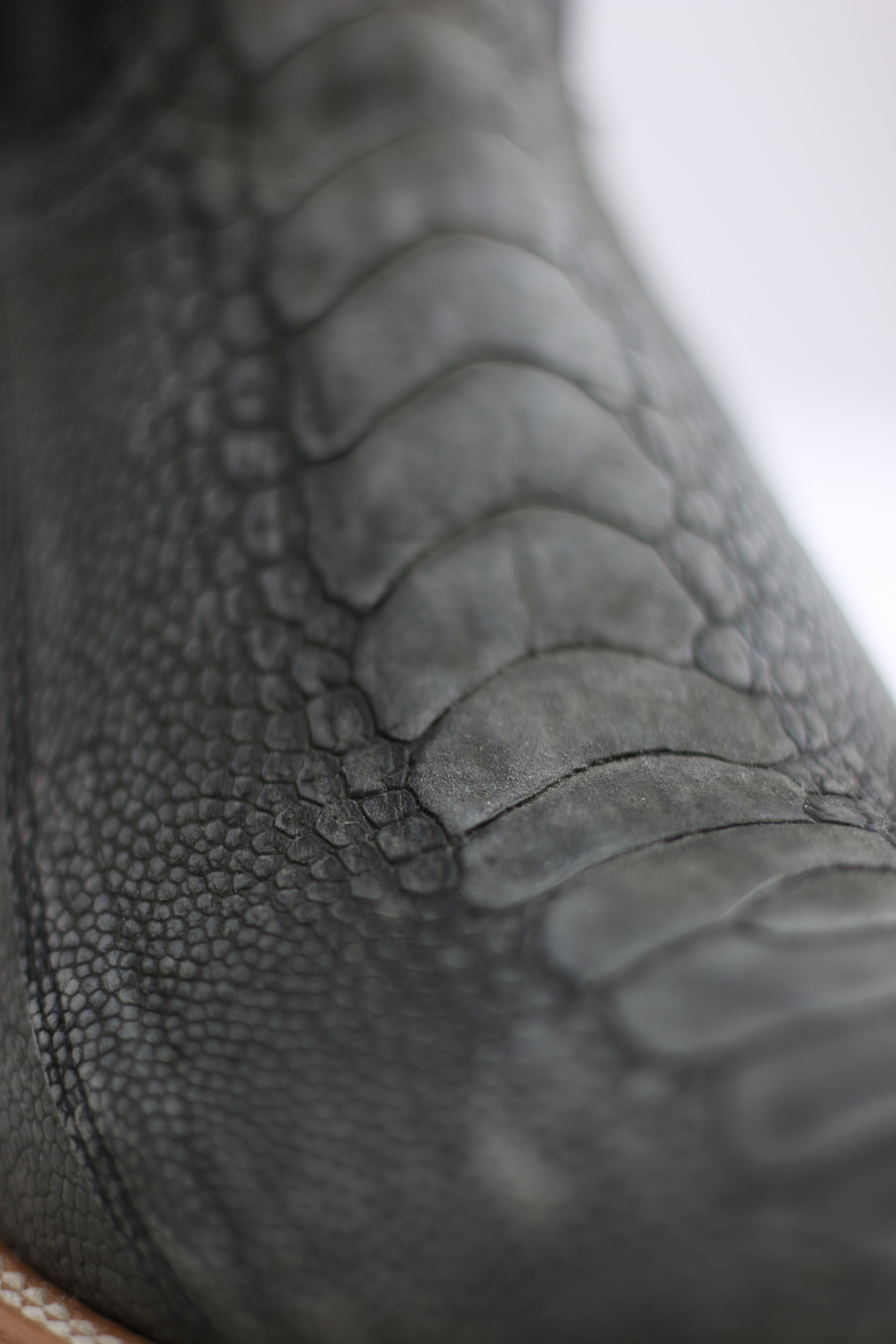 Chero's Premium Exotic Ostrich Leg Charcoal Clearance Sale 70%OFF