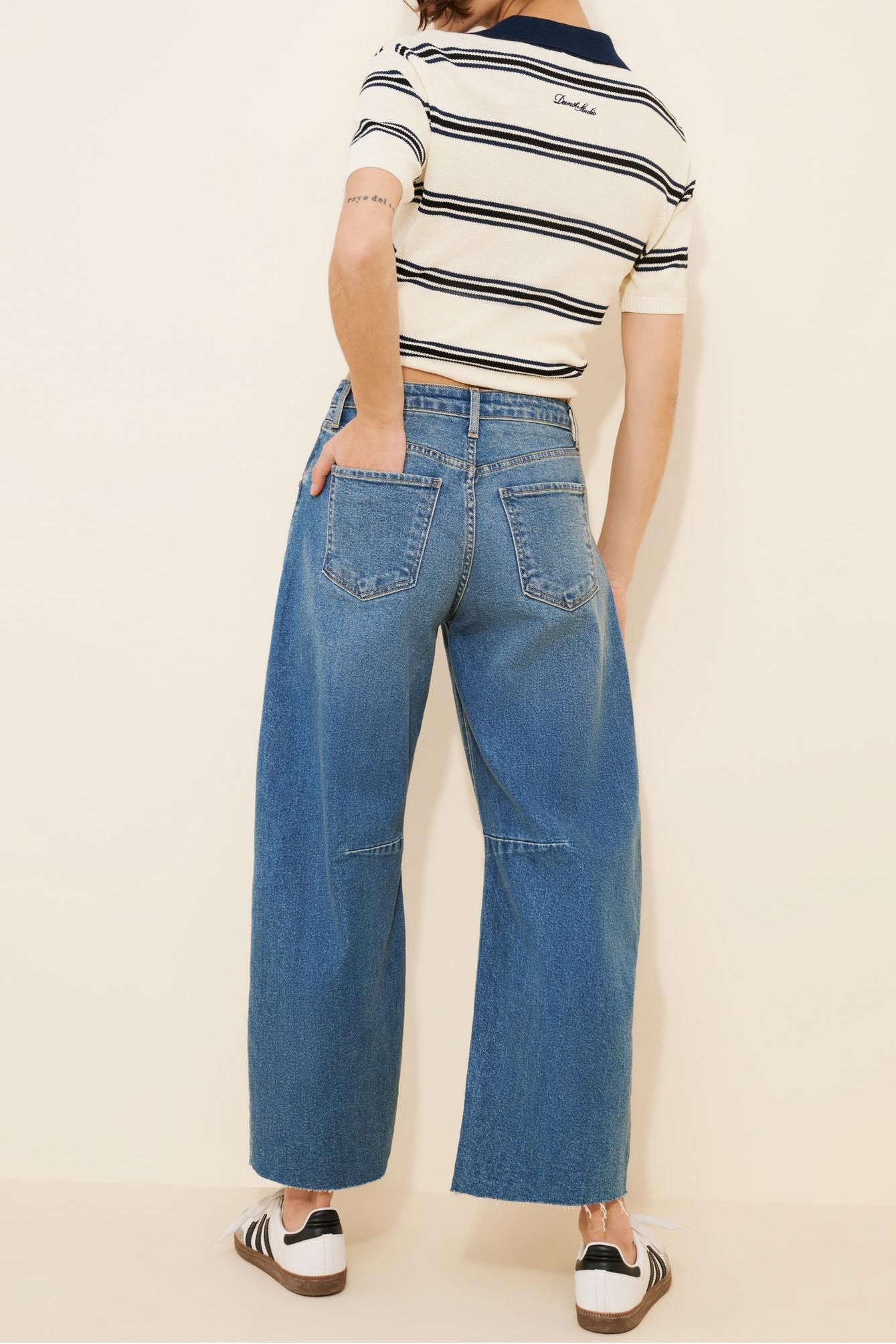 Mid-Rise Barrel Leg Jeans