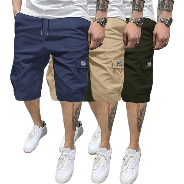Men’s Summer Lightweight Cargo Shorts with Multiple Pockets, Back Faux Pocket Design, Loose Fit, Durable and Wrinkle-Resistant