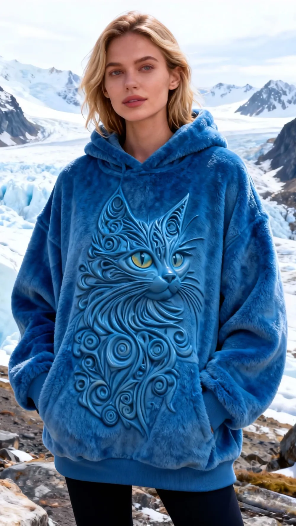 3 PCS $17.97 Women's Artistic Animals Line Knit Hooded Sweater