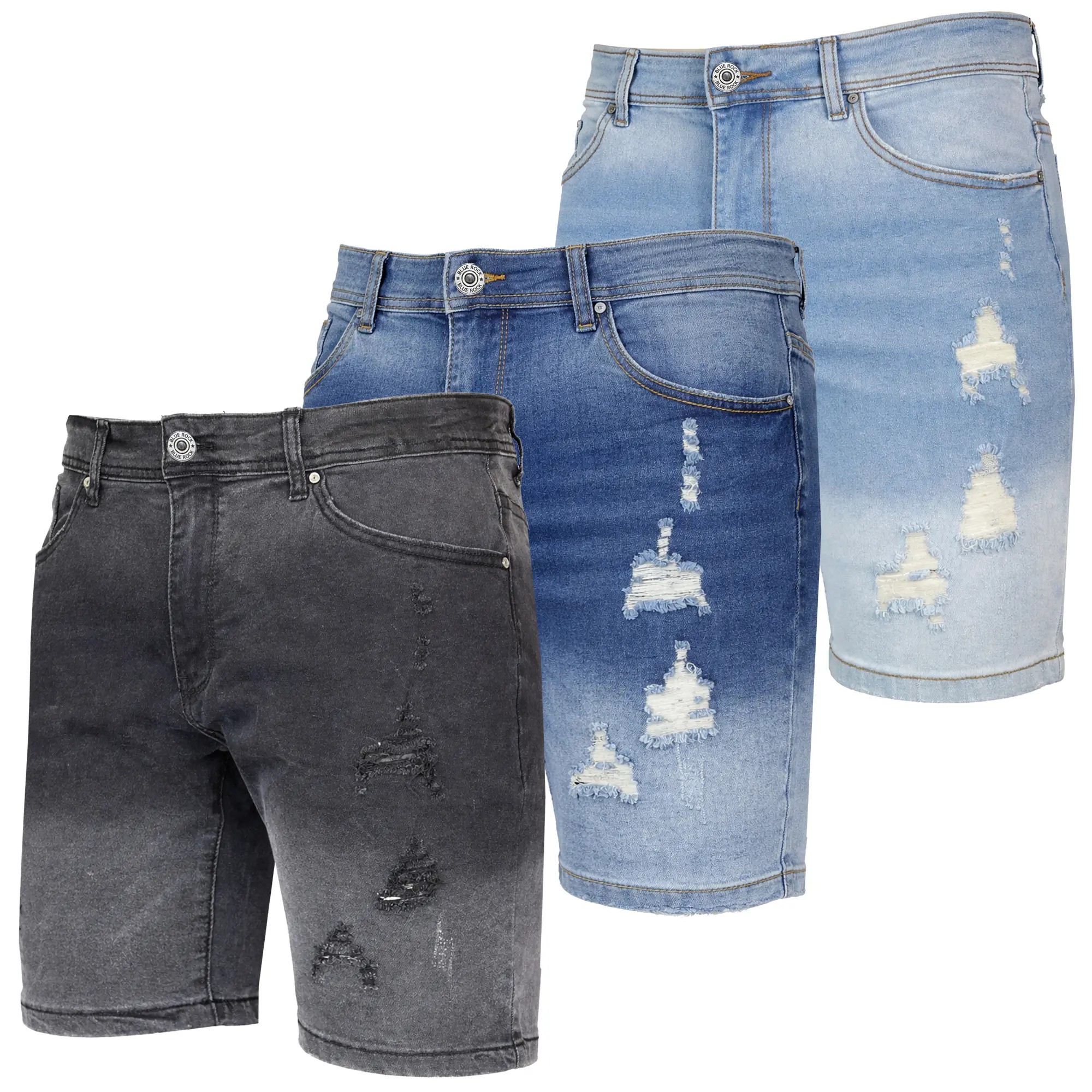 Mens 3 Pack Classic Jean Shorts with Multiple Styles (30-42)