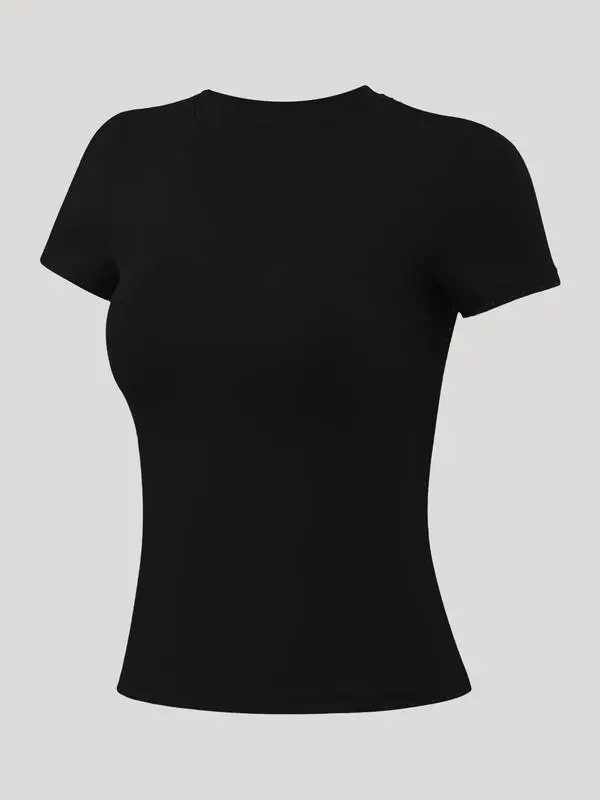 Women's Solid Round Neck Sports Tee (Less than $3 each!)