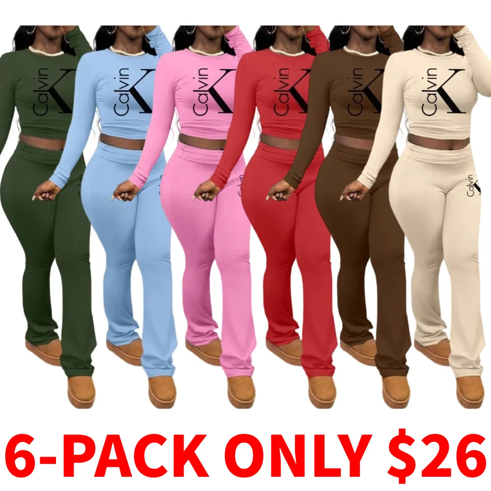 Letter Print Women's Two-Piece Set