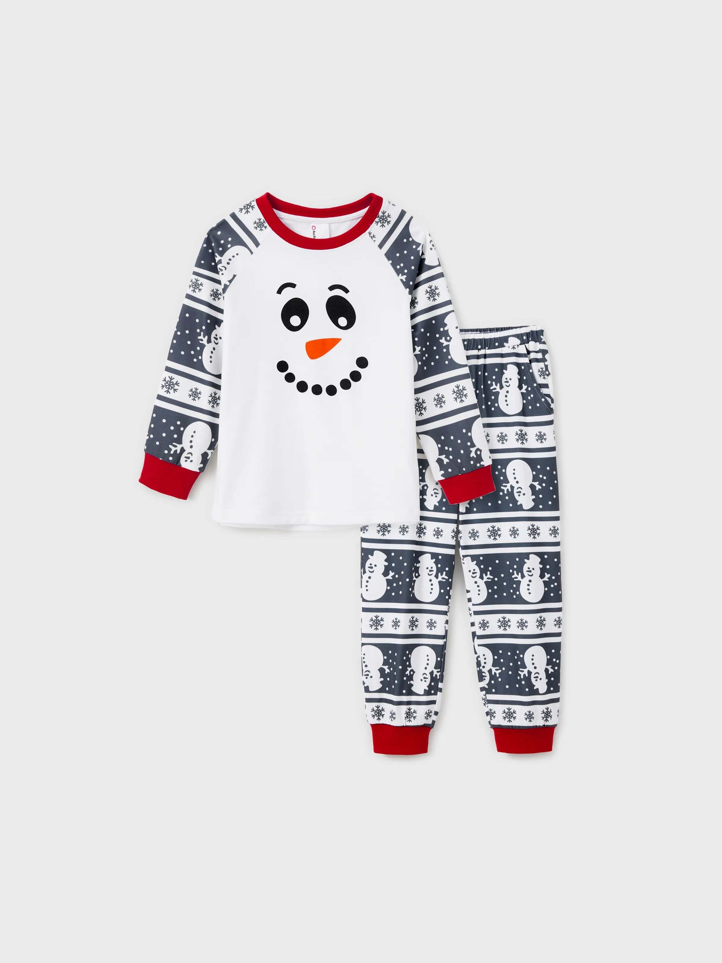 Matching Christmas Pajamas Family Snowman Pattern Long Sleeves PJs Sets Christmas Socks Dark Grey