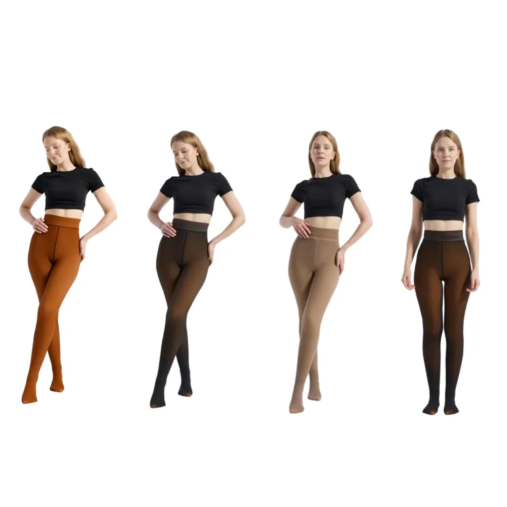Fleece Lined Tights Sheer Women