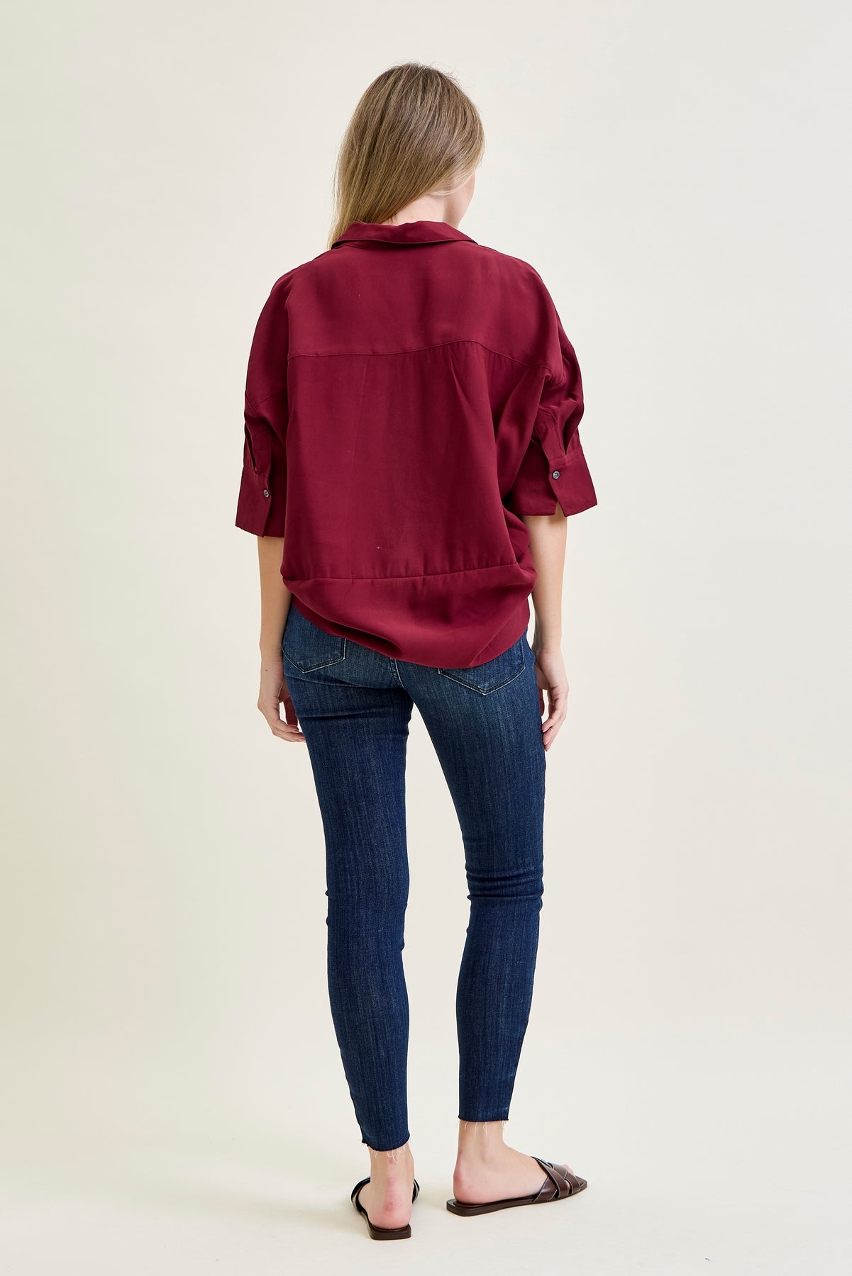 Kinsley Edgy Mid Rise Skinnies with a Raw Twist