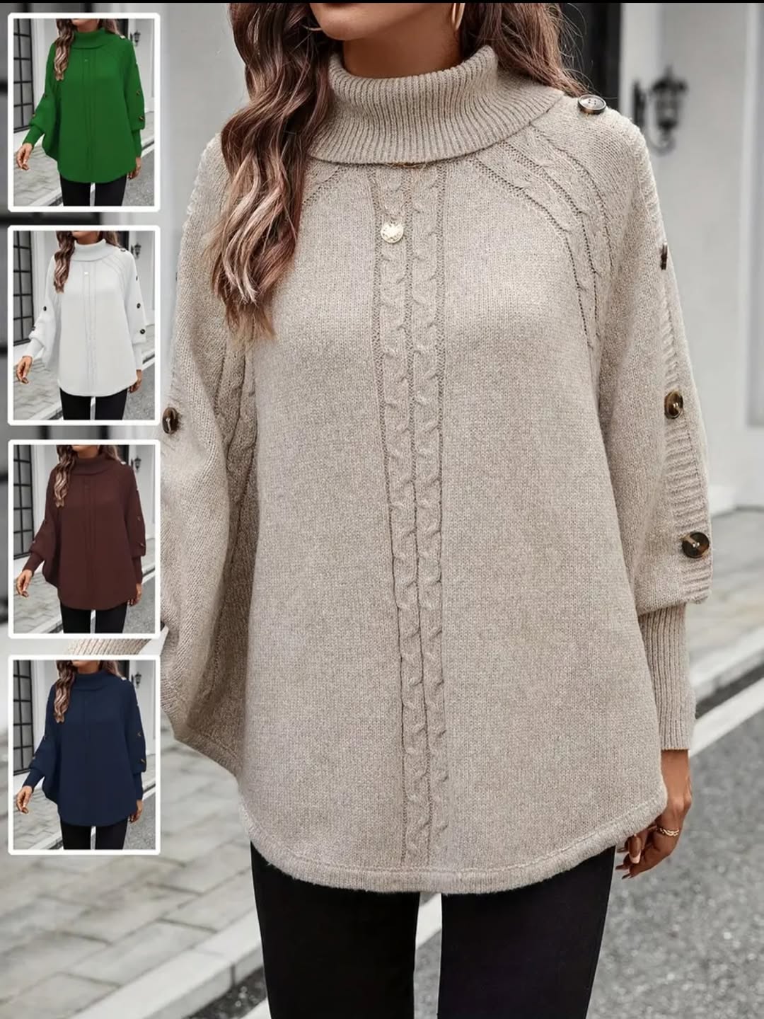 Women Turtleneck Knitted Casual Sweater