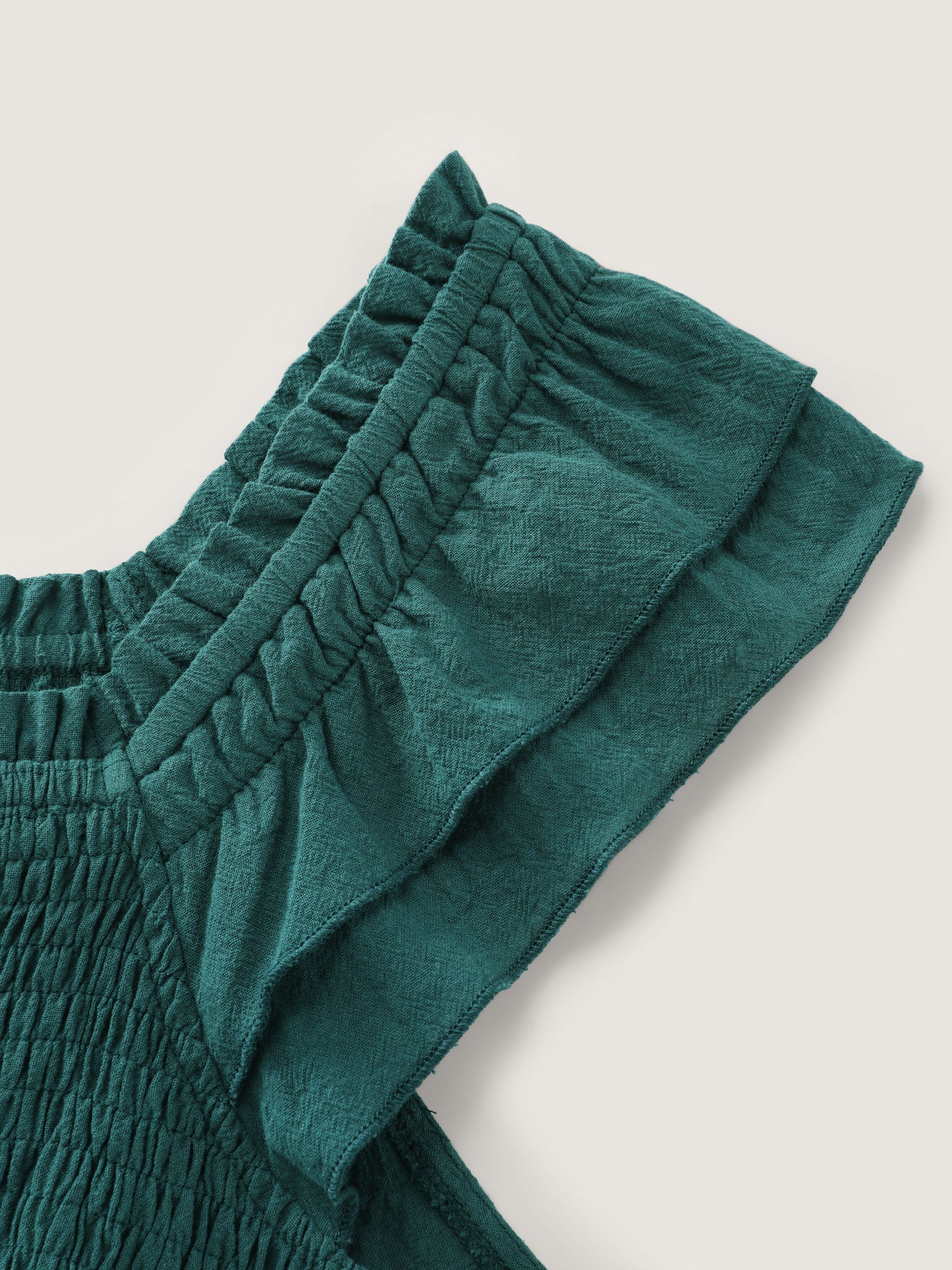 Pure Cotton Shirred Bodice Midi Dress