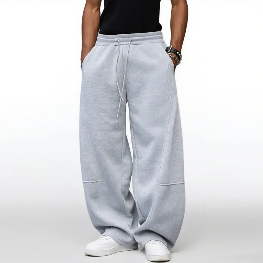 Drawstring Waist Winter Warm Straight Wide-Leg Loose Fit Jogger Pants with Pockets SpringStatements Pink Wide Leg Sweatpants