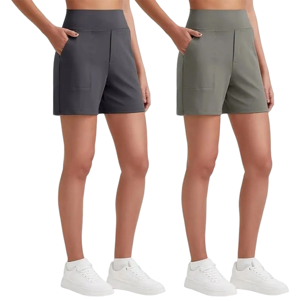Women's Athletic Shorts High Waisted Running Yoga Shorts Summer Casual Burmuda Shorts with Pockets Activewear