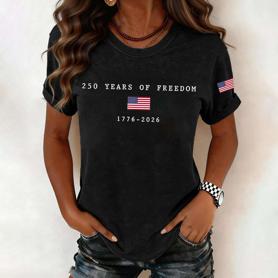 Women'S 250 Years Of Freedom Round Neck T-Shirt