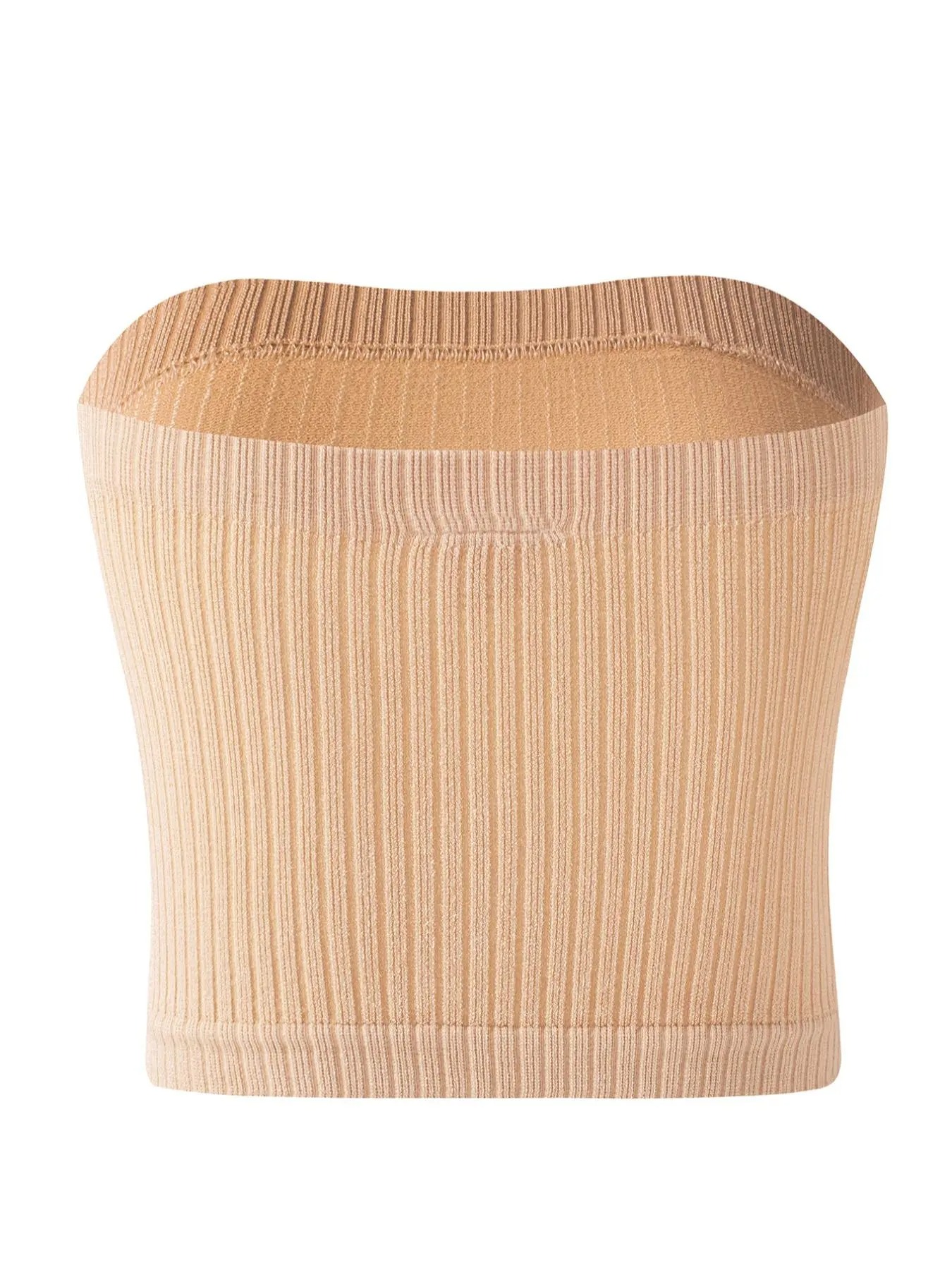 Women's Strapless Ribbed Top