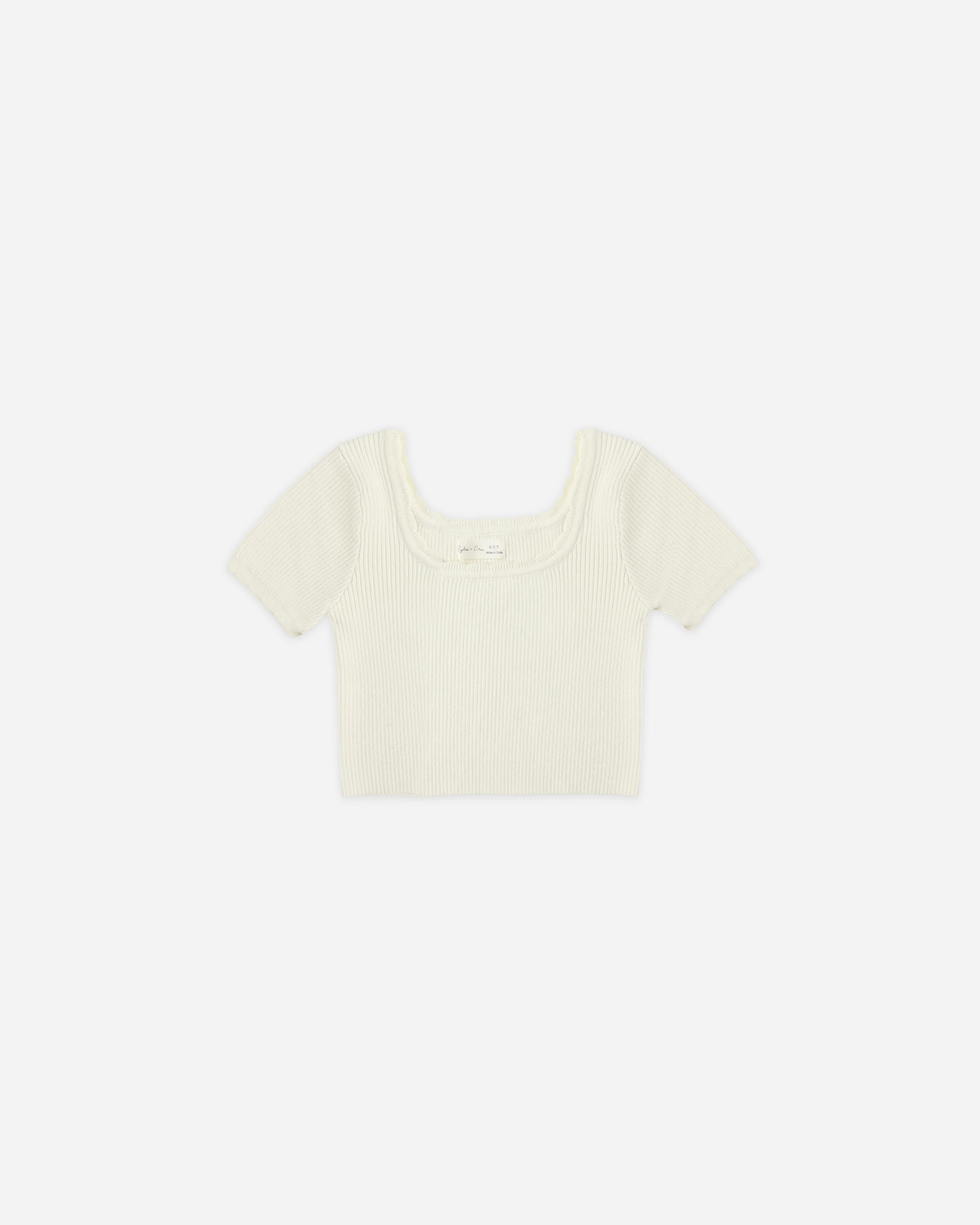 Teen Scallop Tee | Natural
