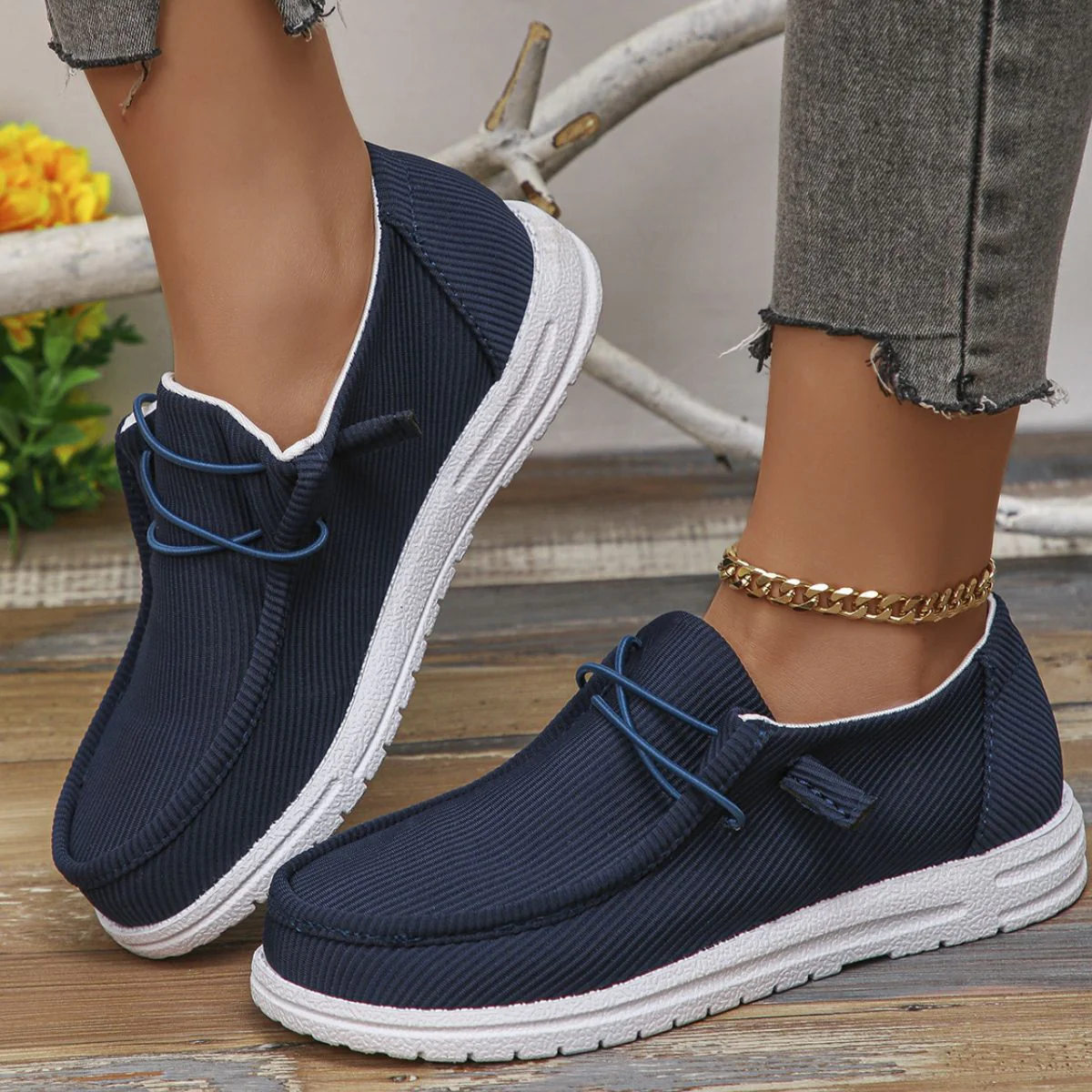 Round Toe Canvas Sneakers (multiple color options)