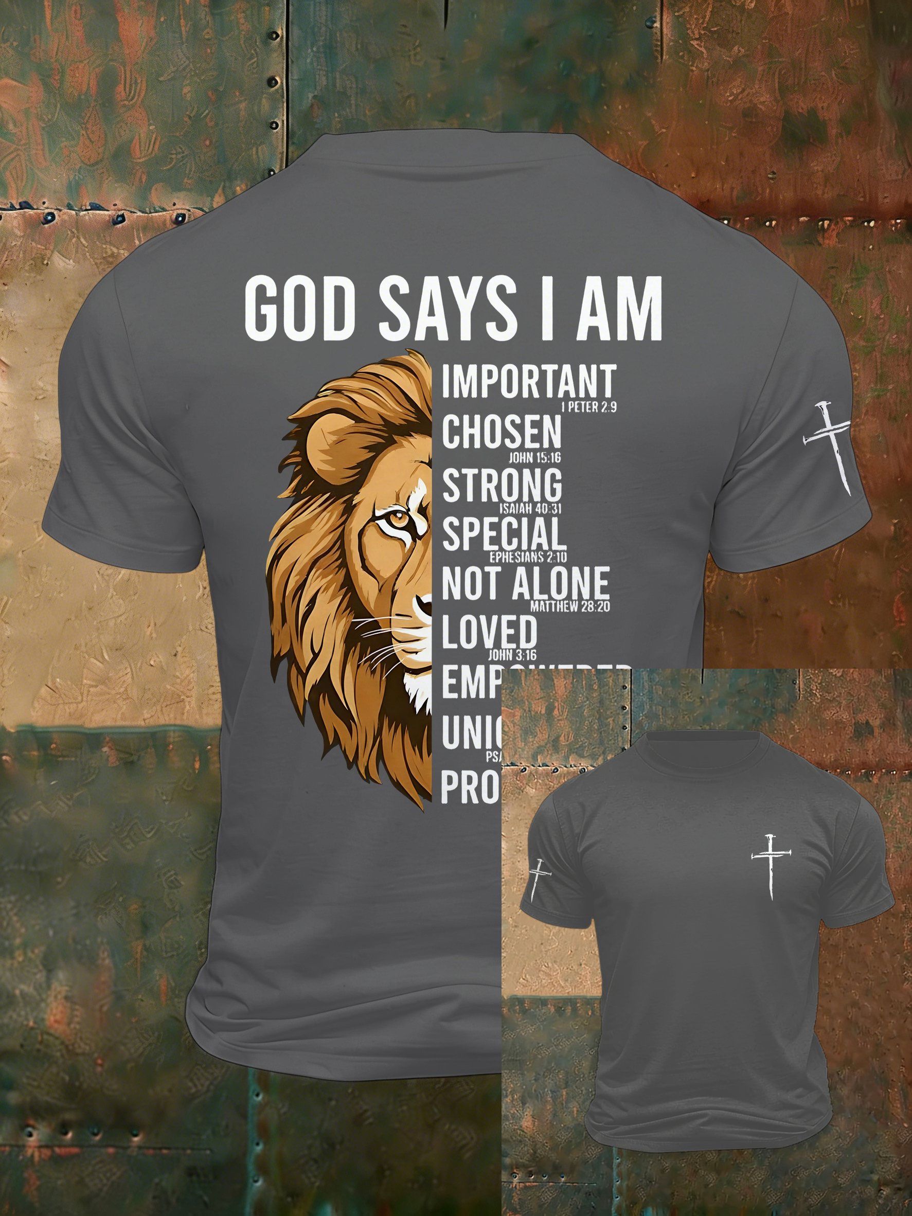 Men'S Casual Faith Jesus Letter Printed Round Neck T-Shirt
