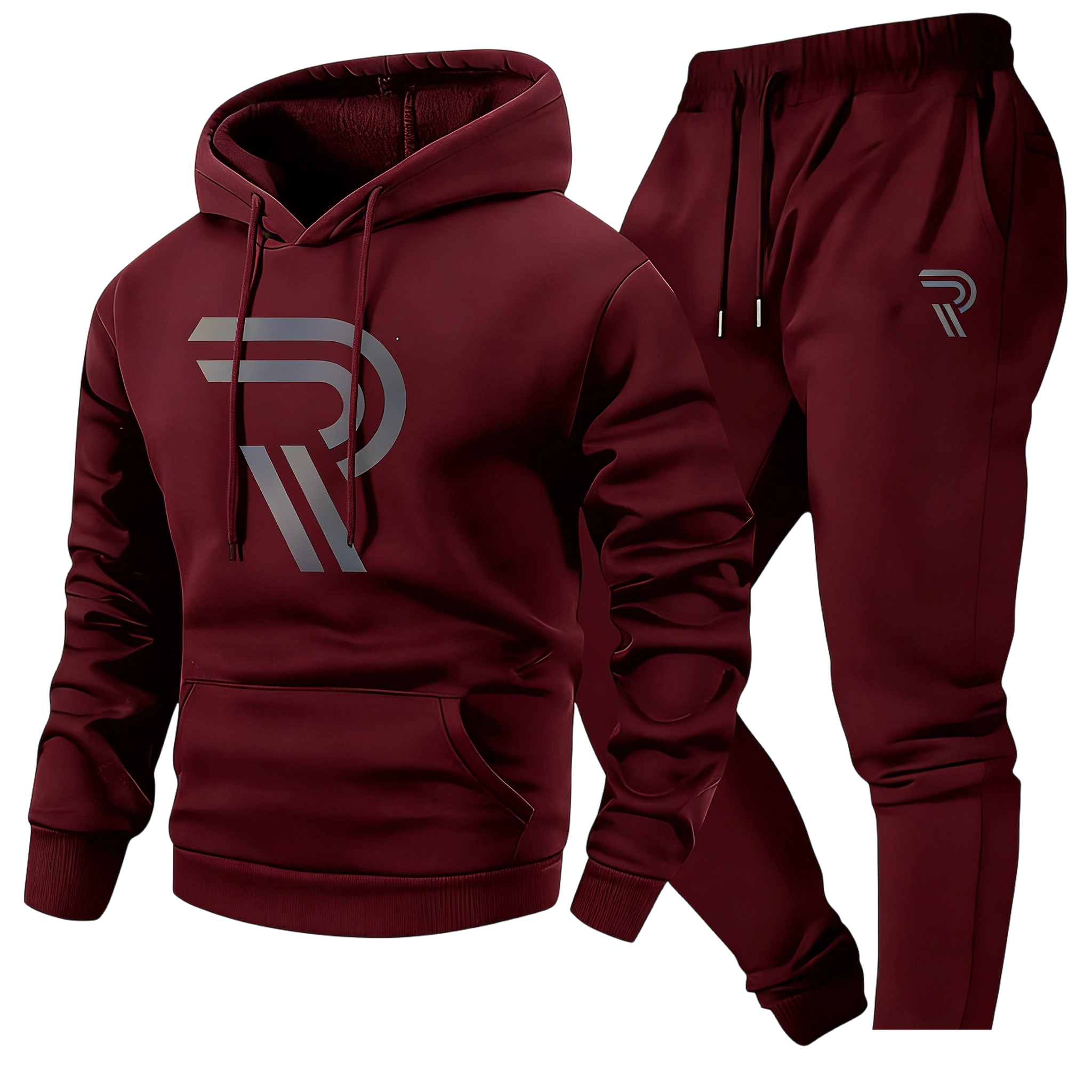 Men's sports two-piece hooded sweatshirt and pants set