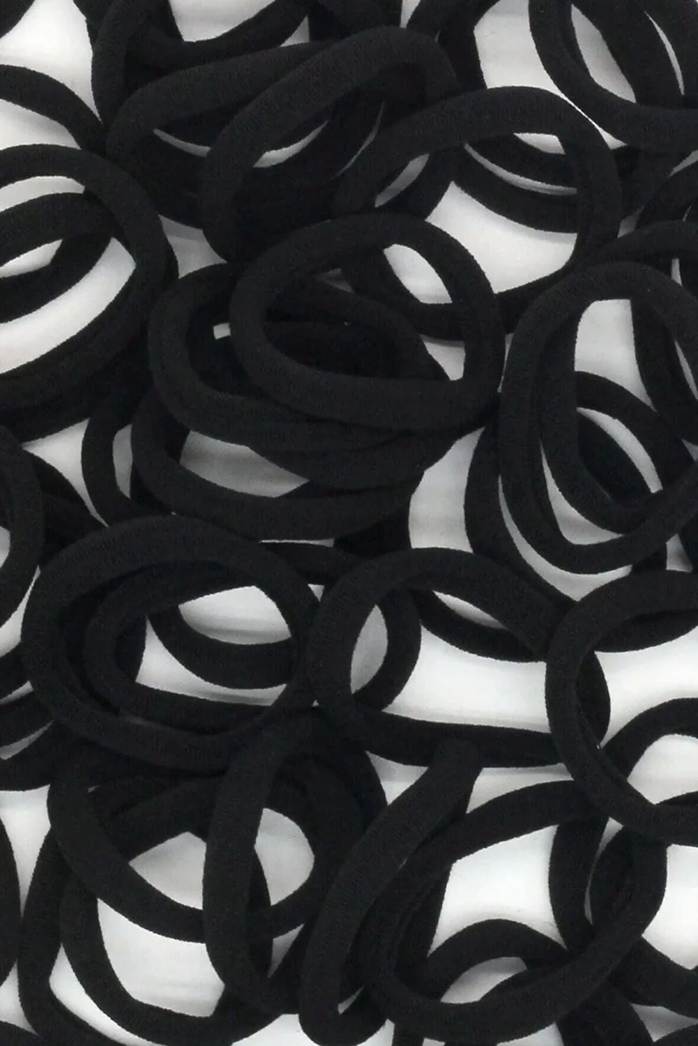 Black 50pcs/box Solid Simple High Elastic Hair Ties