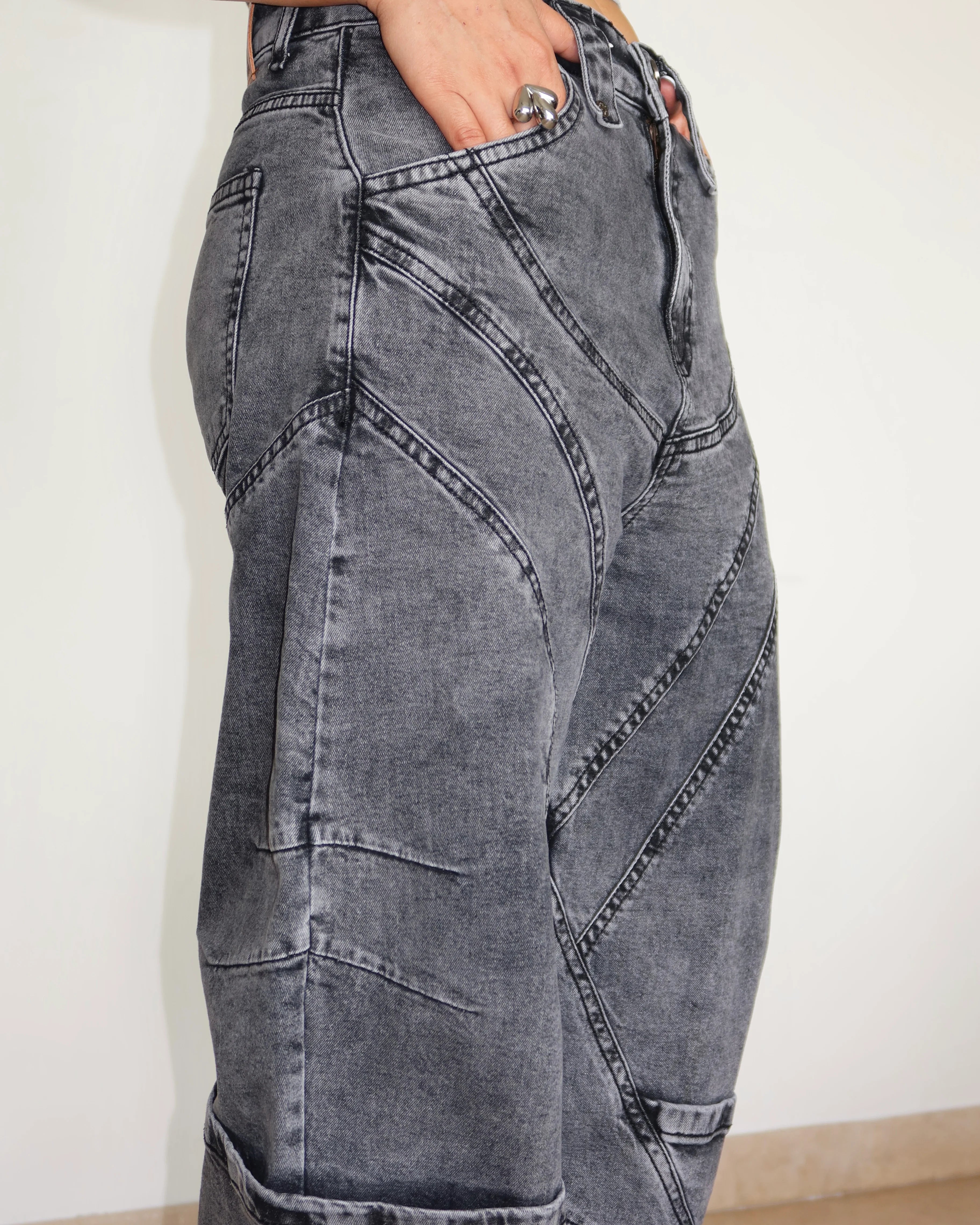 Storm Tone Baggy Wide leg Jeans