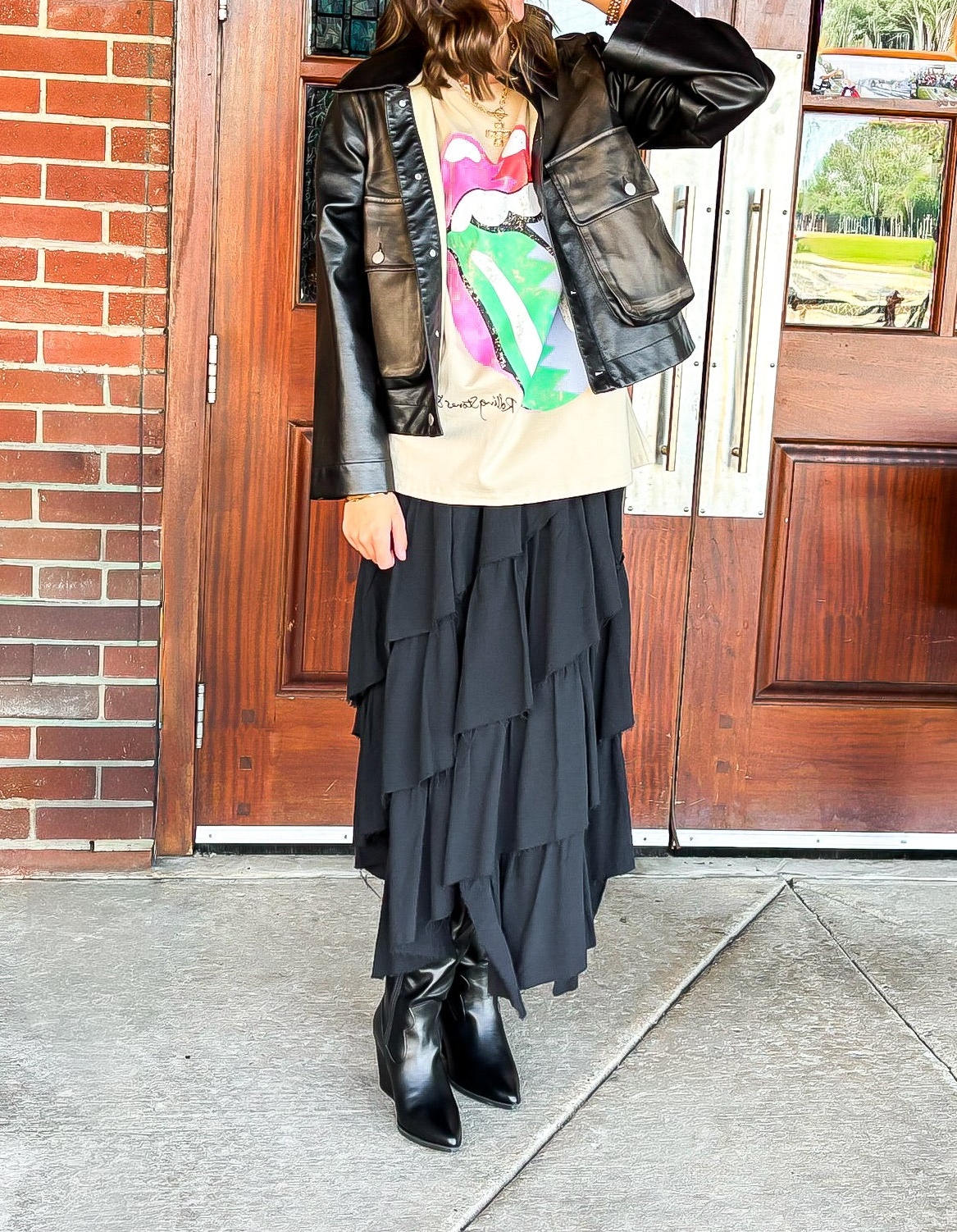 Washed Faux Leather Jacket