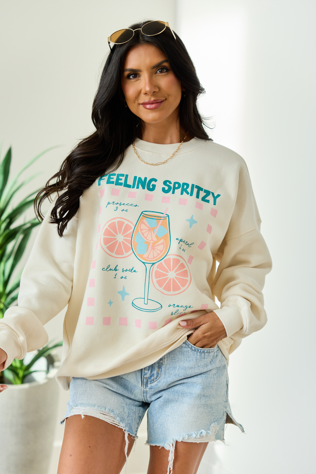 Feeling Spritzy Cream Graphic Sweatshirt