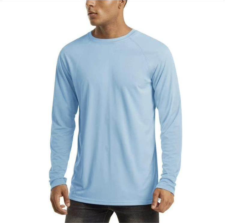 Men's UPF 50+ Long Sleeve Sun Protection Shirt – Quick Dry Lightweight Rashguard T-Shirt for Hiking, Swimming, and Outdoor Workouts