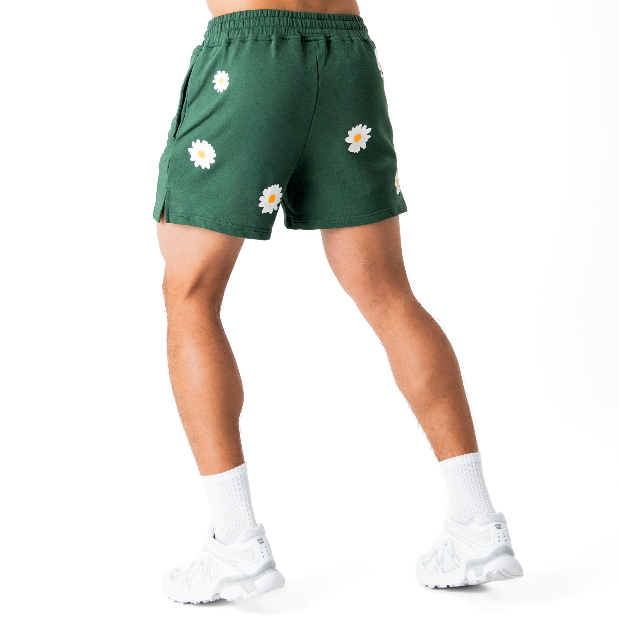 COTTON SHORTS (MID THIGH CUT) DAISY - GREEN