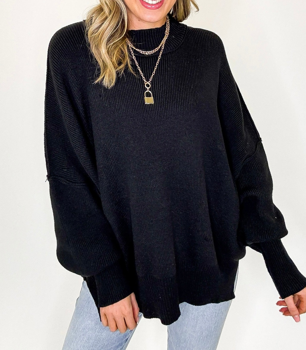 Simple Street Side Slit Oversized Sweater - BACK IN STOCK