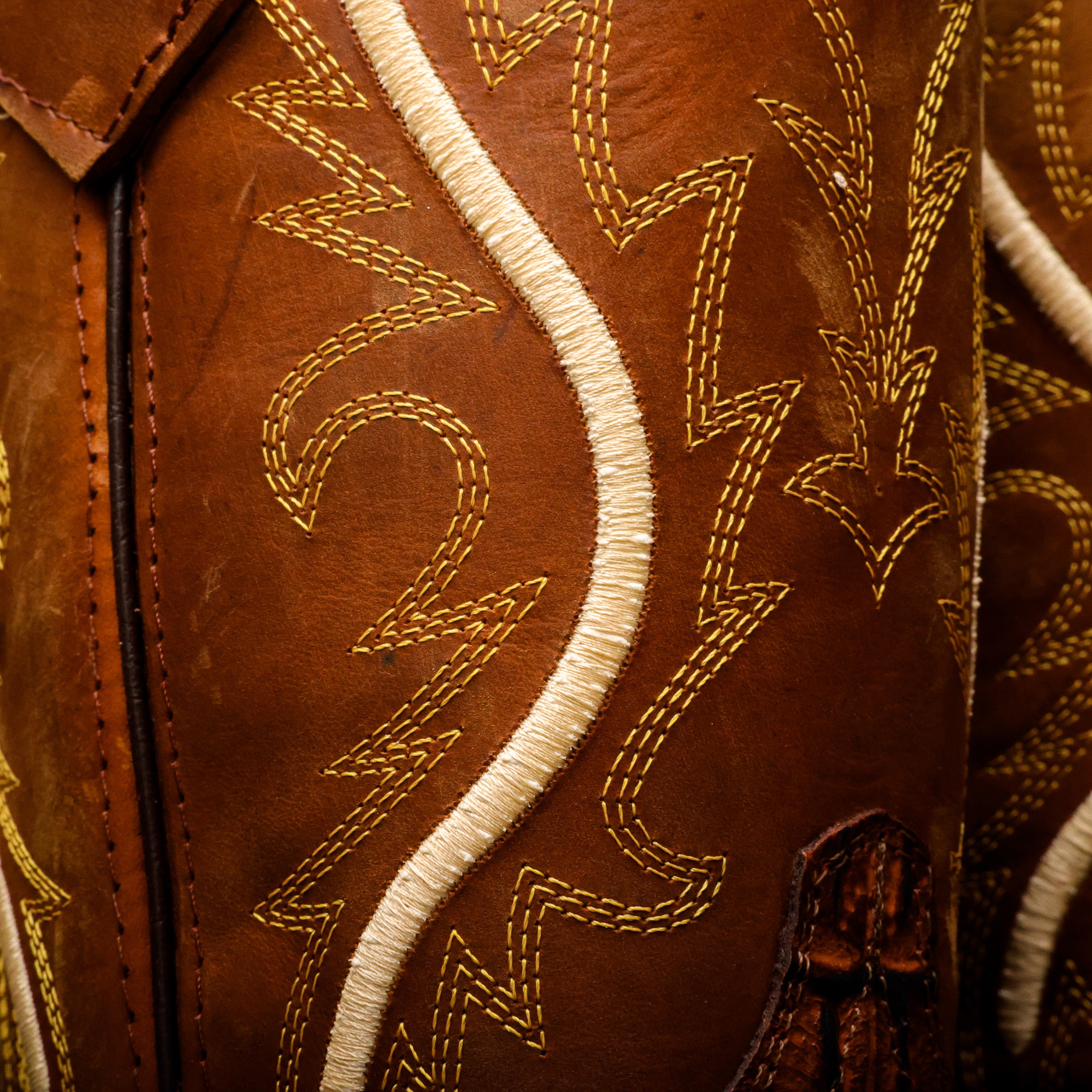 Cognac Caiman Neck Leather Boots With 3D Lightweight Sole - Composite Toe