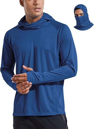 Men's UPF 50+ Sun Hoodie with Face Mask & Neck Gaiter