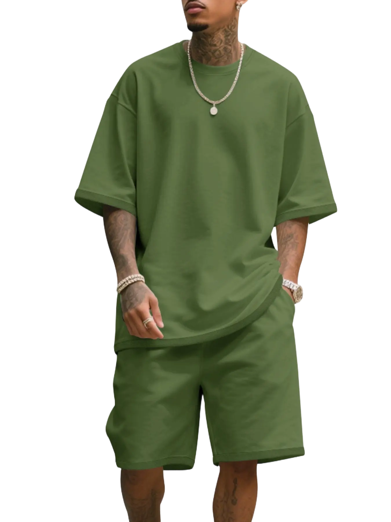 Men’s Effortless Summer Knit Set (Tee & Shorts)