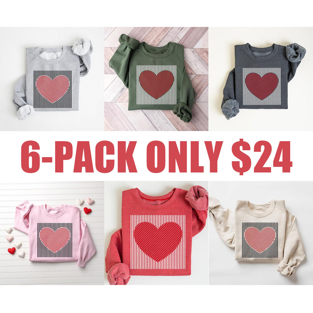 Retro Heart Valentine Sweatshirt – Cozy & Cute Unisex Love Top
