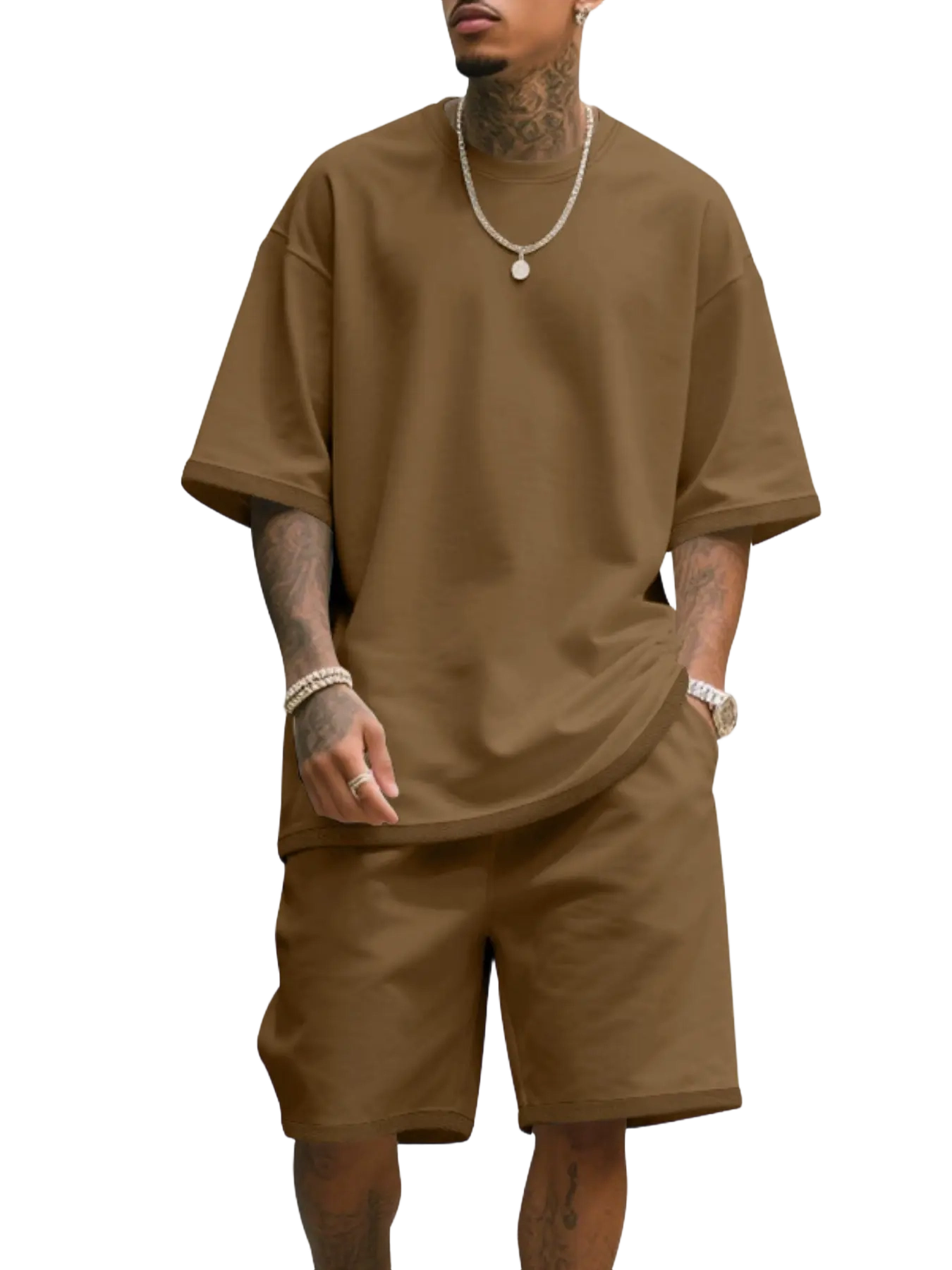 Men’s Effortless Summer Knit Set (Tee & Shorts)